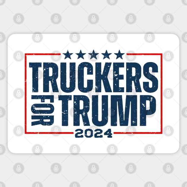 Vintage Truckers For Trump 2024 Magnet by Etopix